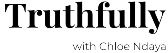 Text 'Truthfully with Chloe Ndaya' in black on a white background